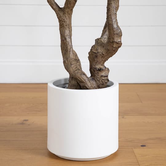 6ft. Artificial Grand Olive Tree in White Decorative Planter
